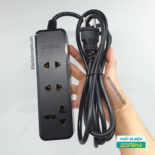 SOPOKA Ổ Cắm Điện 3 Lỗ 2200W Lõi Sứ Chịu Nhiệt Chống Va Đập 3K3 / 3K5