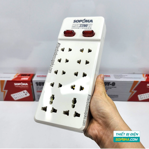 Ổ Cắm Điện 10 Lỗ 2200W Không Dây Lõi Sứ 10Y-0 SOPOKA