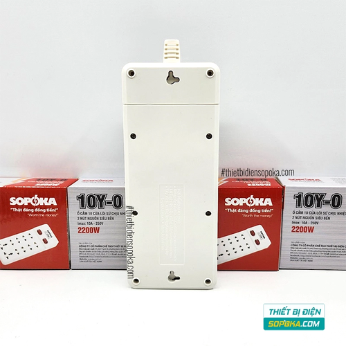 Ổ Cắm Điện 10 Lỗ 2200W Không Dây Lõi Sứ 10Y-0 SOPOKA
