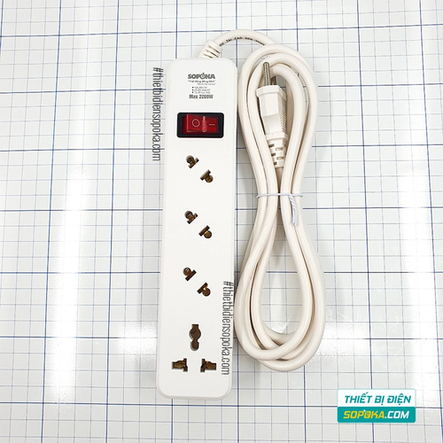 Ổ Cắm Điện 4 Lỗ Chéo Lõi Chịu Nhiệt 2200W 10A 4A2 SOPOKA