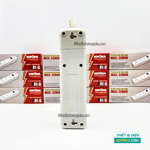 Ổ Cắm Điện 3 Lỗ Lõi Sứ Không Dây 2200W Có Công Tắc 3M-0 SOPOKA