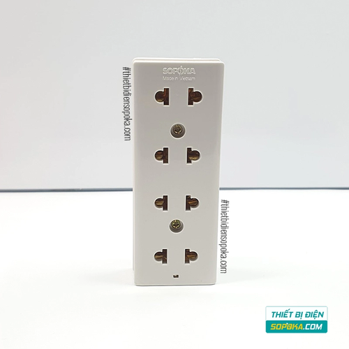 Ổ Cắm Điện 4 Lỗ Gắn Tường – Gắn Táp Lô 2200W 10A E25 SOPOKA