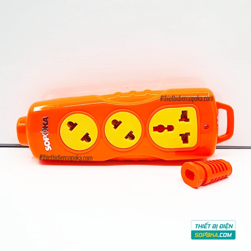 Ổ Cắm Điện 6000W 3 Lỗ Chéo Không Dây 30A 3S-6000W+C SOPOKA