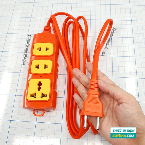 Ổ Cắm Điện 3 Lỗ 3000W 15A T3-3000W / T5-3000W / T10-3000W SOPOKA