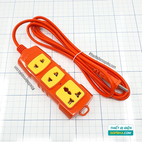 Ổ Cắm Điện 3 Lỗ 3000W 15A T3-3000W / T5-3000W / T10-3000W SOPOKA