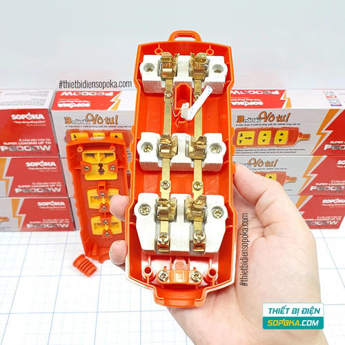Ổ Cắm Điện 3 Lỗ 6000W Lõi Sứ Không Dây P6000W SOPOKA