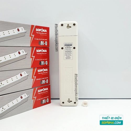 Ổ Cắm Điện 4 Lỗ Lõi Sứ Không Dây 2200W Có Công Tắc 4M-0 SOPOKA