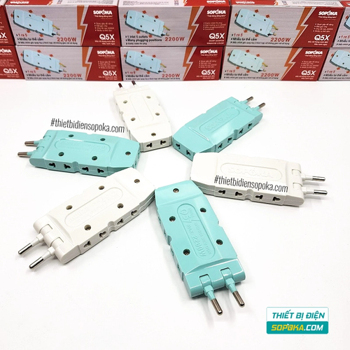 Ổ Chia Điện 5 Lỗ Loại Dẹp 2200W 10A Q5 SOPOKA