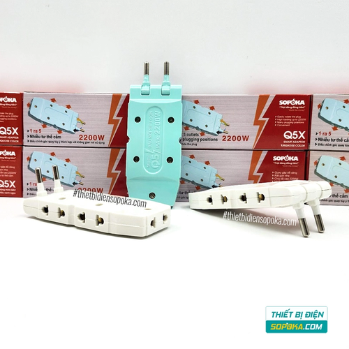 Ổ Chia Điện 5 Lỗ Loại Dẹp 2200W 10A Q5 SOPOKA