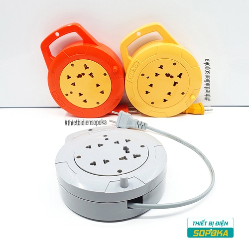 Ổ Cắm Điện Quay Cuộn Dây Tròn 2200W 10A Q45G/Q75G SOPOKA