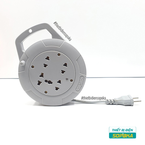 Ổ Cắm Điện Quay Cuộn Dây Tròn 2200W 10A Q45G/Q75G SOPOKA