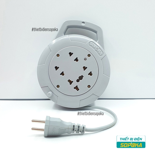 Ổ Cắm Điện Quay Cuộn Dây Tròn 2200W 10A Q45G/Q75G SOPOKA