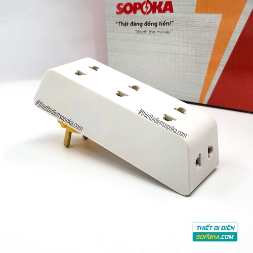 Phích Cắm Chia Điện 5 Lỗ Cổ Xoay 2200W 10A P25T/P25X SOPOKA