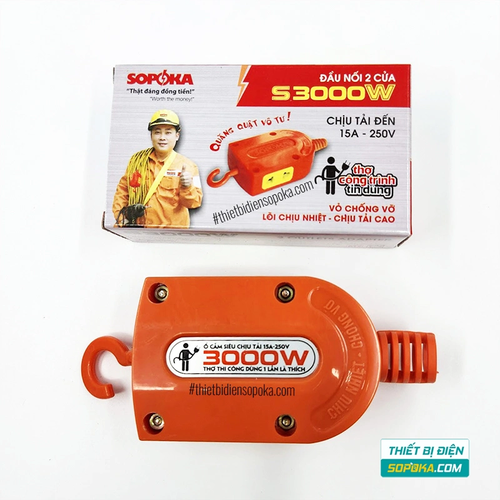 Ổ Cắm – Đầu Nối Điện 2 Cổng 3000W 15A S3000W SOPOKA