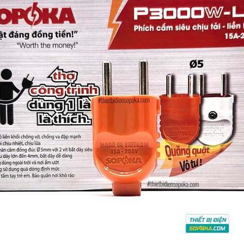 Phích Cắm Điện Dương 3000W 15A P3000WLK SOPOKA