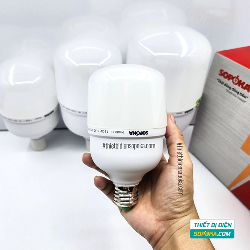 Bóng Đèn LED Hình Trụ Trơn Sáng Trắng Dòng T 20W–50W 85–265V T20W-T/T30W-T/T40W-T/T50W-T SOPOKA