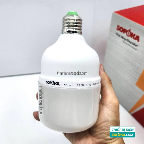 Bóng Đèn LED Hình Trụ Trơn Sáng Trắng Dòng T 20W–50W 85–265V T20W-T/T30W-T/T40W-T/T50W-T SOPOKA