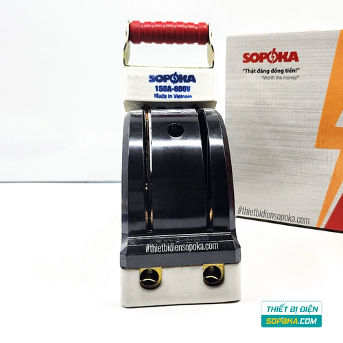 Cầu dao đảo đế sứ 150A, cầu dao đảo 1 pha 150A, cầu dao đảo 2P 600V 2N, cầu dao đảo D41 SOPOKA