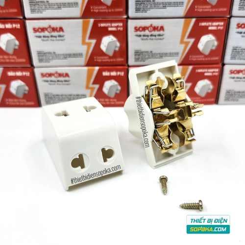 Đầu Nối Chia Điện 3 Lỗ Cổ Cao 2200W 10A-220V P12 SOPOKA