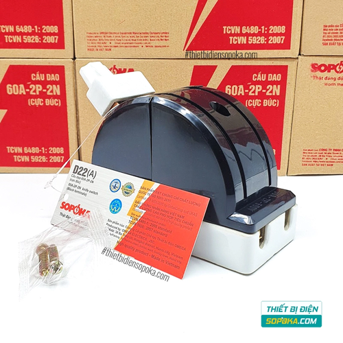 Cầu Dao Đảo Đế Sứ 1 Pha 60A 2P 600V 2N D22 SOPOKA