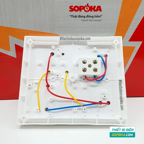 Bảng Điện 2 Công Tắc 3 Lỗ Cắm 2200W 10A BS6 SOPOKA