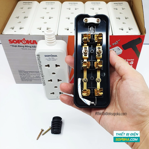 Ổ Cắm Điện 3 Lỗ Không Dây 2200W 10A 3D-0/3S-0 SOPOKA