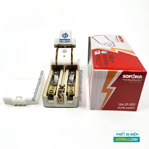 Cầu Dao Đế Sứ 1 Pha 15A 2P D1H SOPOKA