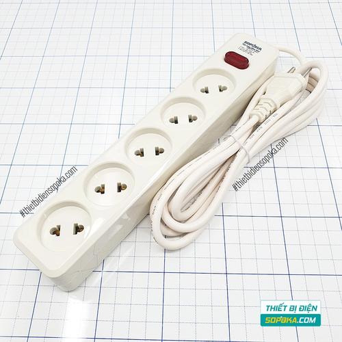 Ổ Cắm Điện 5 Lỗ Chéo Lõi Sứ 2200W 10A 5L2 SOPOKA