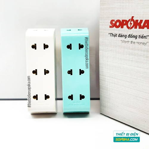 Phích Cắm Chia Điện 5 Lỗ Cổ Xoay Cao 2200W 10A P26 SOPOKA