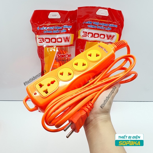 Ổ Cắm Điện 4 Lỗ Chéo 3000W 15A 250V 4C-3000W SOPOKA