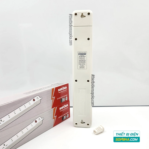 Ổ Cắm Điện 6 Lỗ Lõi Sứ Không Dây 2200W Có Công Tắc 6M-0 SOPOKA