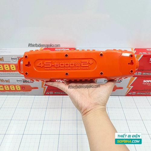 Ổ Cắm Điện 4 Lỗ 6000W Không Dây Có Nút Nguồn 4S-6000W2+ SOPOKA