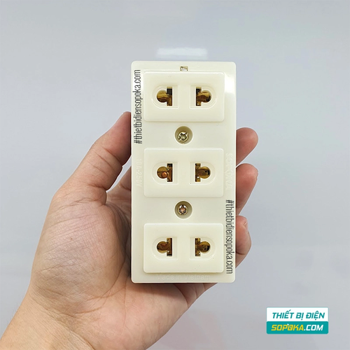 Ổ Cắm Điện 3 Lỗ Gắn Tường/Gắn Táp Lô 2200W 10A T31 SOPOKA