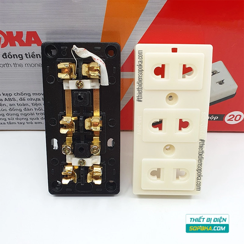 Ổ Cắm Điện 3 Lỗ Gắn Tường/Gắn Táp Lô 2200W 10A T31 SOPOKA