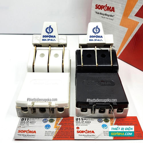 Cầu Dao Đế Sứ 3 Pha 3P 60A 600V D11/D11A SOPOKA