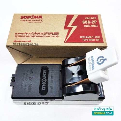 Cầu Dao Đế Sứ 1 Pha 60A-2P D7 SOPOKA