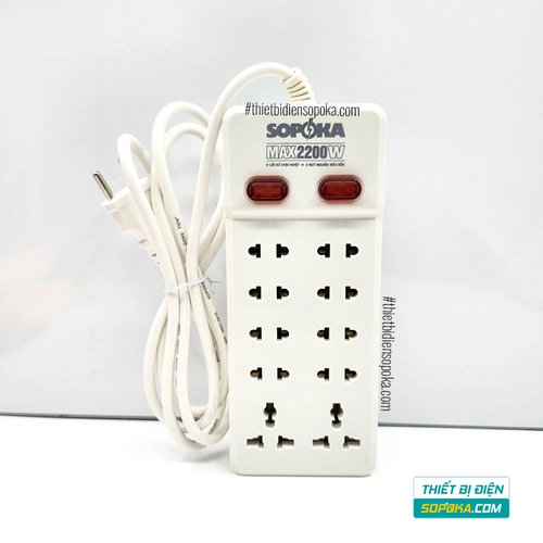 Ổ Cắm Điện 10 Lỗ Có Dây 2200W 10A 10Y-2/10Y-4/10Y-6 SOPOKA