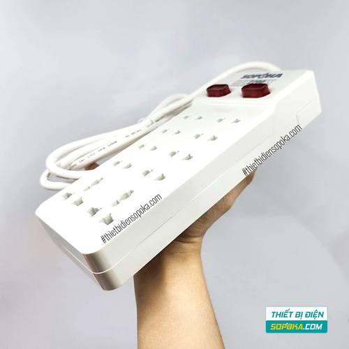 Ổ Cắm Điện 10 Lỗ Có Dây 2200W 10A 10Y-2/10Y-4/10Y-6 SOPOKA