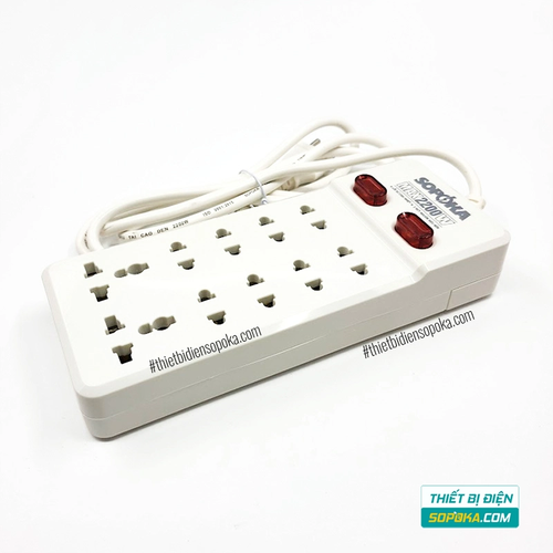 Ổ Cắm Điện 10 Lỗ Có Dây 2200W 10A 10Y-2/10Y-4/10Y-6 SOPOKA