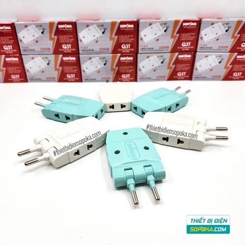 Ổ Chia Điện 3 Lỗ Loại Dẹp 2200W 10A Q3 SOPOKA