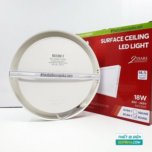Bóng Đèn LED Ốp Trần Nổi Tròn 12W/18W/24W 220V RS12W/RS18W/RS24W SOPOKA