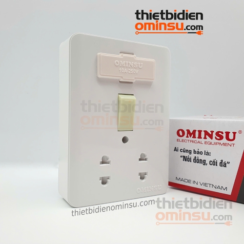 Bảng Điện Giả Âm 1 Công Tắc 2 Lỗ Cắm GA01 OMINSU