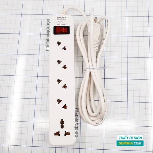 Ổ Cắm Điện 5 Lỗ Chéo 2200W 10A 5A2 SOPOKA