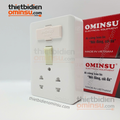 Bảng Điện Giả Âm 1 Công Tắc 2 Lỗ Cắm GA01 OMINSU