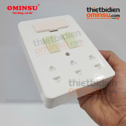 Bảng Điện Giả Âm 2 Công Tắc 3 Lỗ Cắm GA02 OMINSU