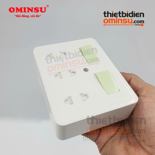 Bảng Điện Giả Âm 2 Công Tắc 3 Lỗ Cắm GA06 OMINSU