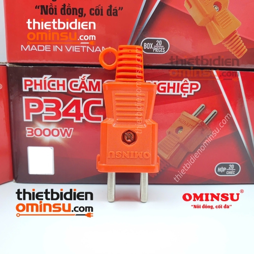 Phích Cắm Công Nghiệp 1 Lớp 3000W (Màu Cam) P34C OMINSU