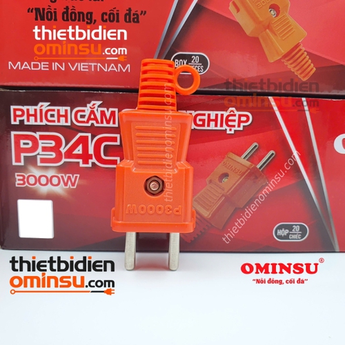 Phích Cắm Công Nghiệp 1 Lớp 3000W (Màu Cam) P34C OMINSU