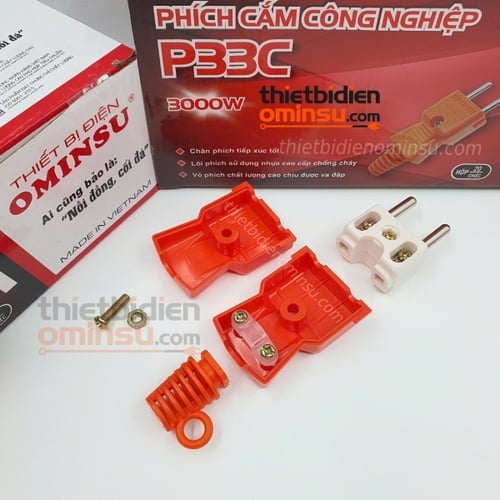 Phích Cắm Công Nghiệp 3000W 2 Lớp (Màu Cam) P33C OMINSU