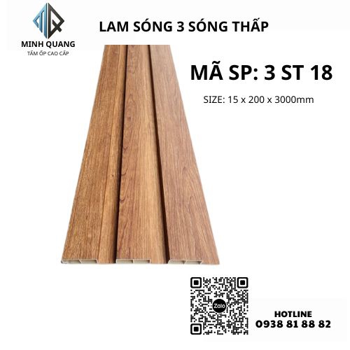 TẤM ỐP LAM SÓNG 3 SÓNG THẤP 3 ST 18